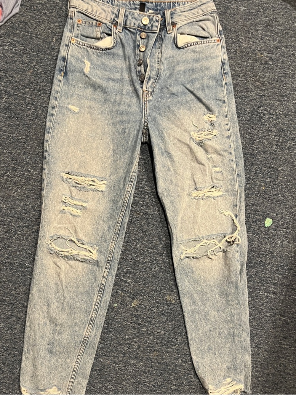 H&M Light Blue Distressed Boyfriend Jeans